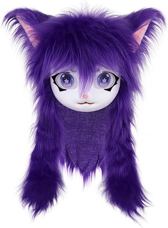 SMILETERNIT Animal Head Cat Fursuit Cut Mask Halloween Masquerade Cosplay Costume Props