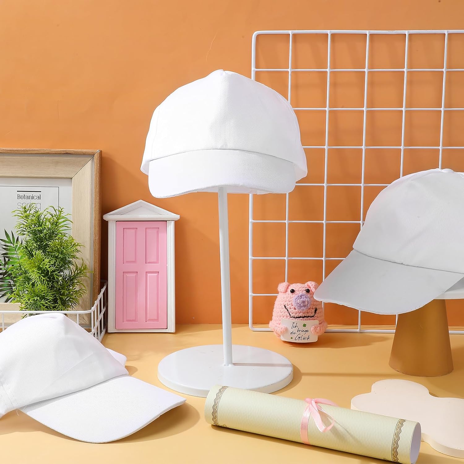 12Pcs Bulk White Hats for Kids Plain Blank Baseball Caps DIY Sun Hats with Adjustable Back Strap Cotton Painting Craft Sports Cap for Children Outdoor Art Projects