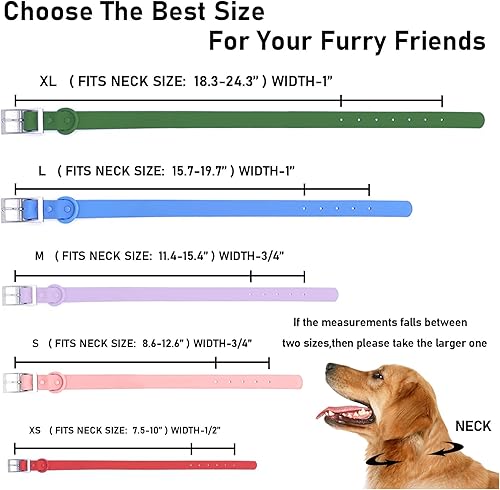 Miniatura 5 de Collar de perro impermeable, collares ajustables a prueba de olores fáciles de limpiar, collares suaves y cómodos para perros grandes, medianos y