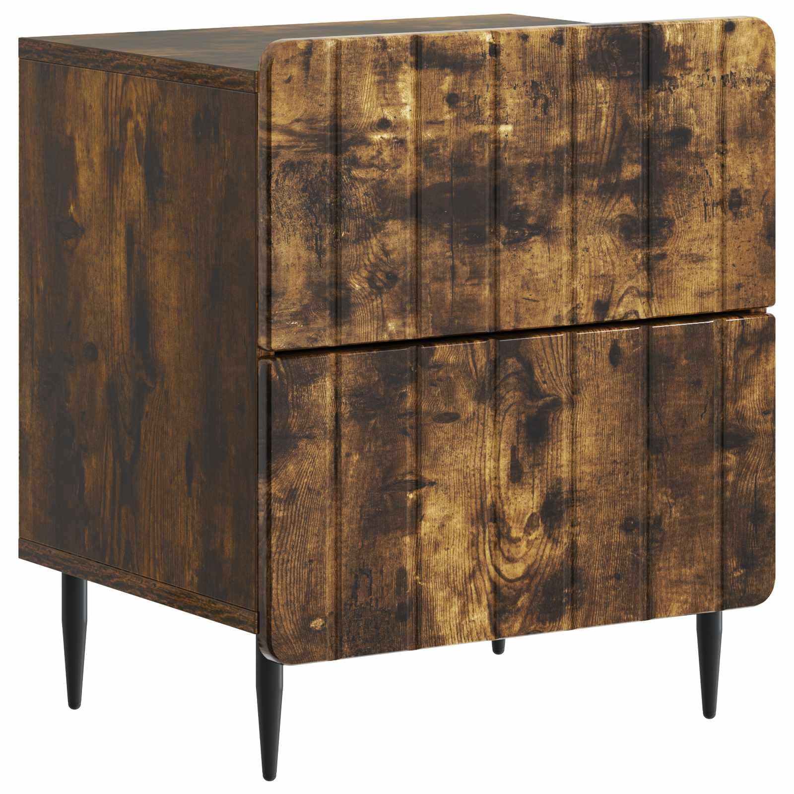 Table de chevet chêne fumé pour chambre moderne, table de nuit déco et bout de canapé