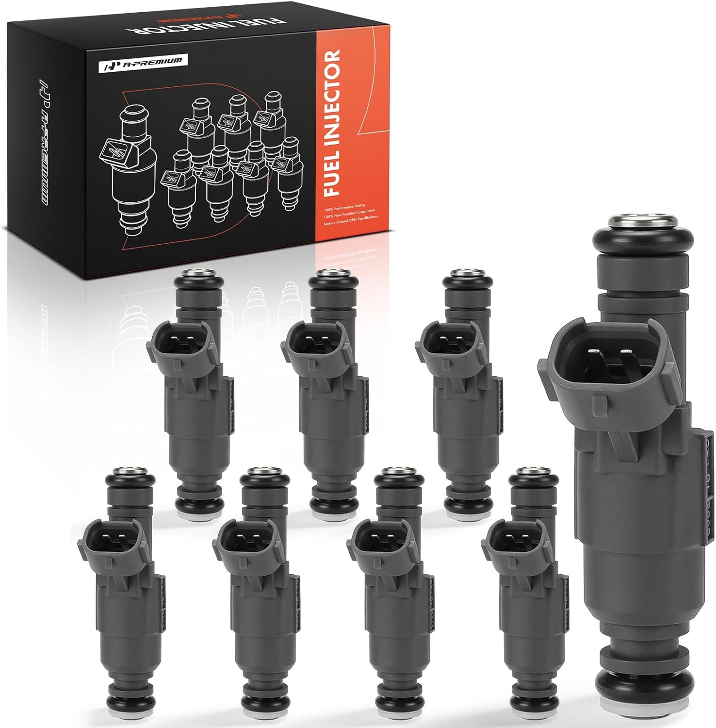 A-Premium Set of 8 Fuel Injectors Compatible with Hyundai Genesis 2009-2011 & Kia Borrego 2009, 4.6L