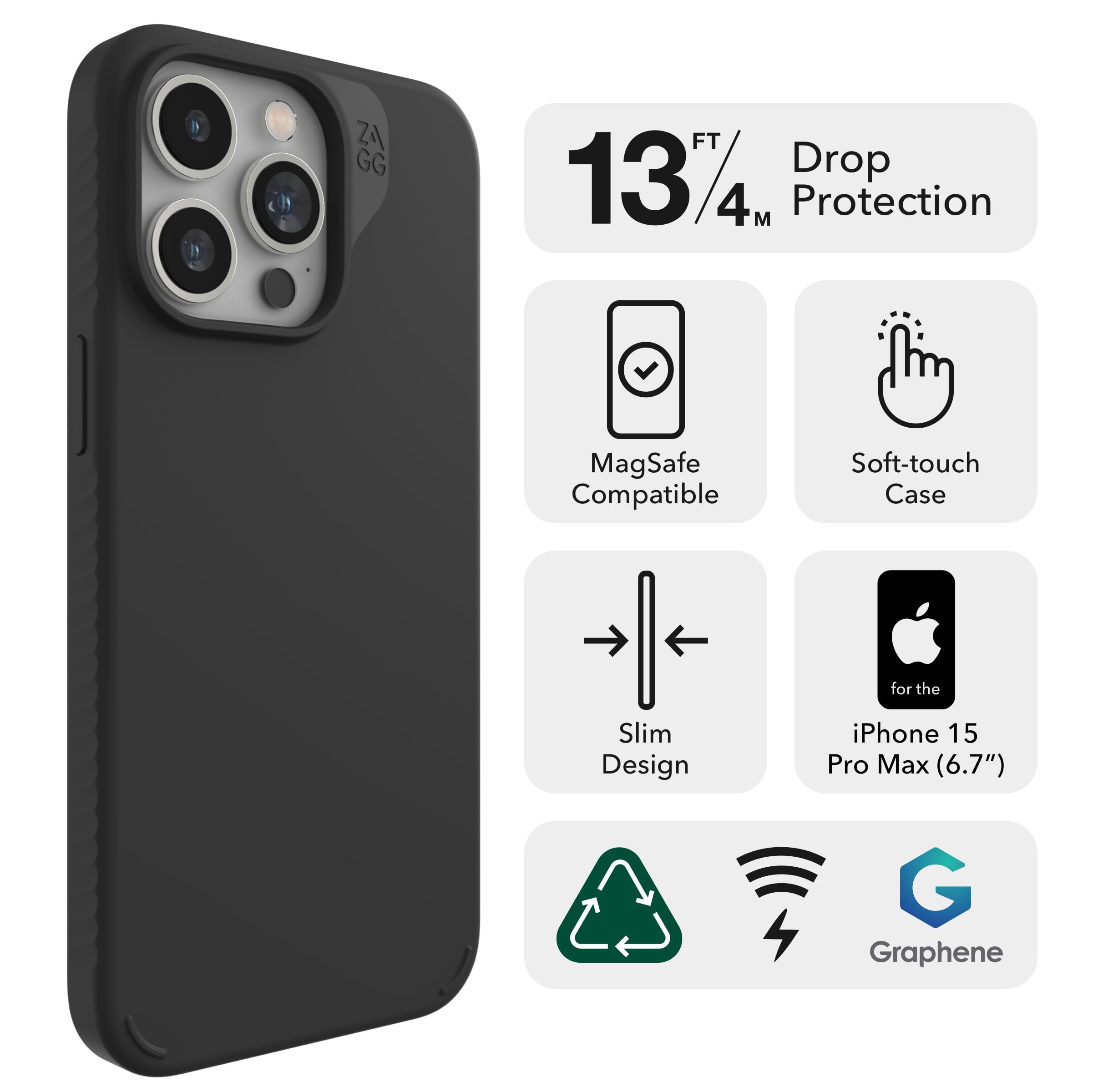Amazon.com: ZAGG Manhattan Snap iPhone 15 Pro Max Case