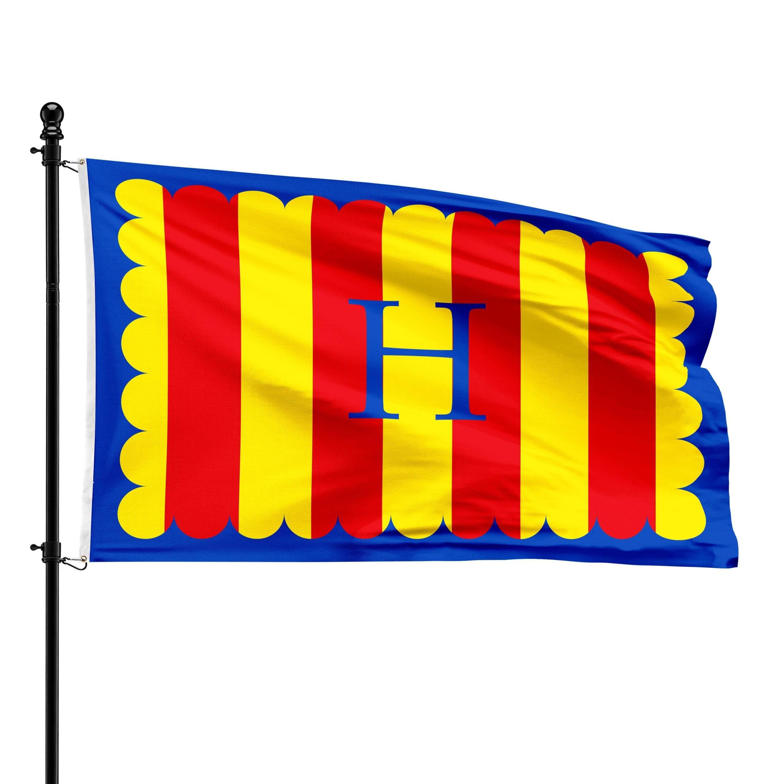 Drapeau de Herselt 90x150 cm pour pavoisement municipal extérieur et intérieur
