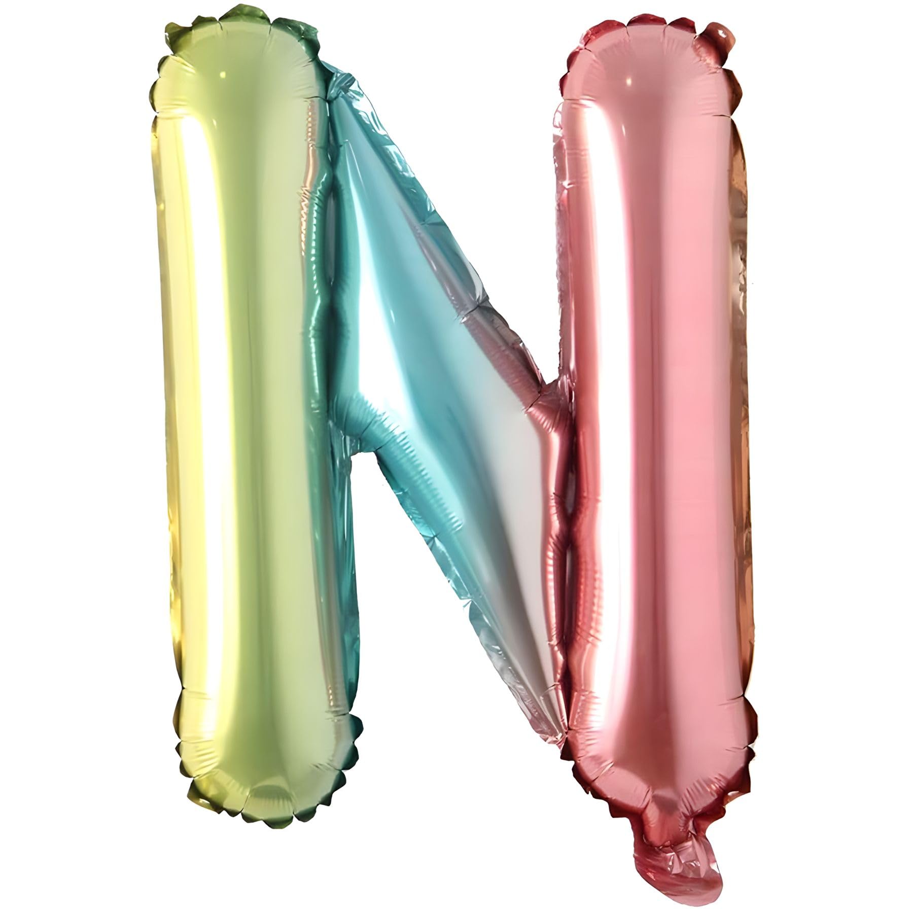 Foil Balloons Letters Colourful Rainbow Colours - 40 cm for Birthday Wedding Party Decoration Happy Birthday JGA Gift Balloon Graduation ABI Large XXL Small Girls Boys (40 cm - N) โ image 1