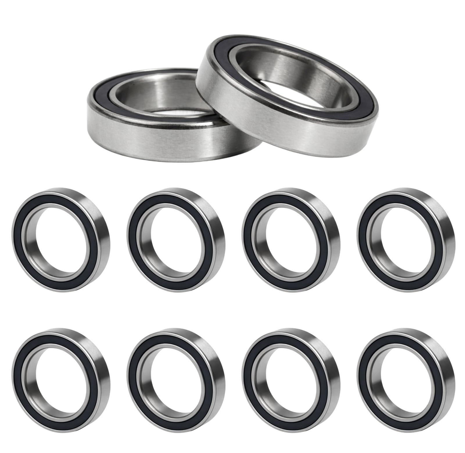 10szt. łożysko kulkowe 6701-2RS 12 x 18 x 4 mm Chrome, łożyska kulkowe 6707 2RS podwójnie uszczelnione ze stali węglowej (6701rs 10szt.)