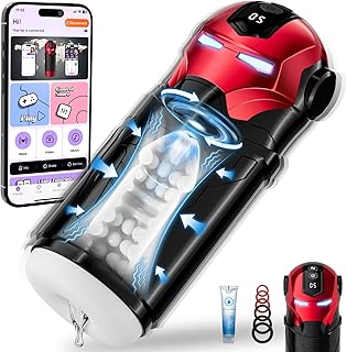 Male Masturbator Sex Toys for Men - Adult Toys Automatic Male Masturbator Stroker Mens Sex Toy with 5 Rotating Swing 5 Vibrating & APP, Pocket Pussy Penis Pump Blowjob Sex Machine for Mens Pleasure