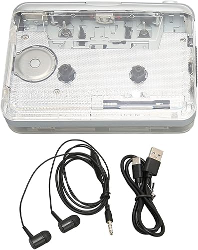 Miniatura 7 de Sanpyl Reproductor de cassette, reproductor de cinta portátil con sonido claro estéreo, función de retroceso automático, reproductor de casete de