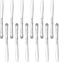 Vista 14 de New Star Foodservice 58703 Rose Pattern, acero inoxidable 18/0, cuchara de cena/postre, 7 pulgadas, juego de 12