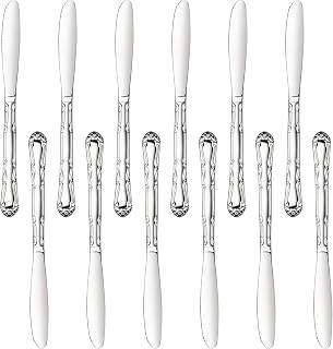New Star Foodservice 58628 Rose Pattern, 18/0 Stainless Steel, Dinner Knife, 8.5-Inch, Set of 12