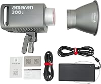 Vista 6 de Aputure Amaran 300c RGBWW 300W COB luz de video Bowen Mount, 26,580 lux @3.3 ft con Hyper Reflector, 2,500K a 7,500K CCT con ajuste G/M ajuste, APP