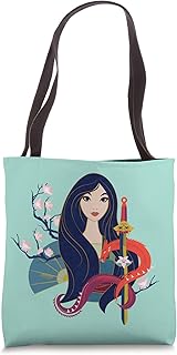 Disney Princess Mulan and Mushu Modern Art Deco Style Tote Bag