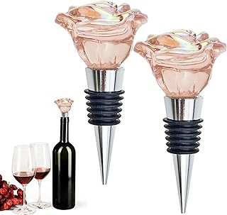2 PACK Rose Wine Stopper, Bottle Stopper Wine Saver, Reusable Wine Corks For Beverage, Wine Preserver Wine Saver Keep Wine...