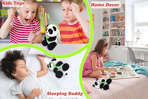Miniatura 5 de Bakalizoo Muñecas de panda de peluche de 9.8 pulgadas, lindos animales suaves, juguetes de oso de peluche, regalos para niños, niños, cumpleaños,