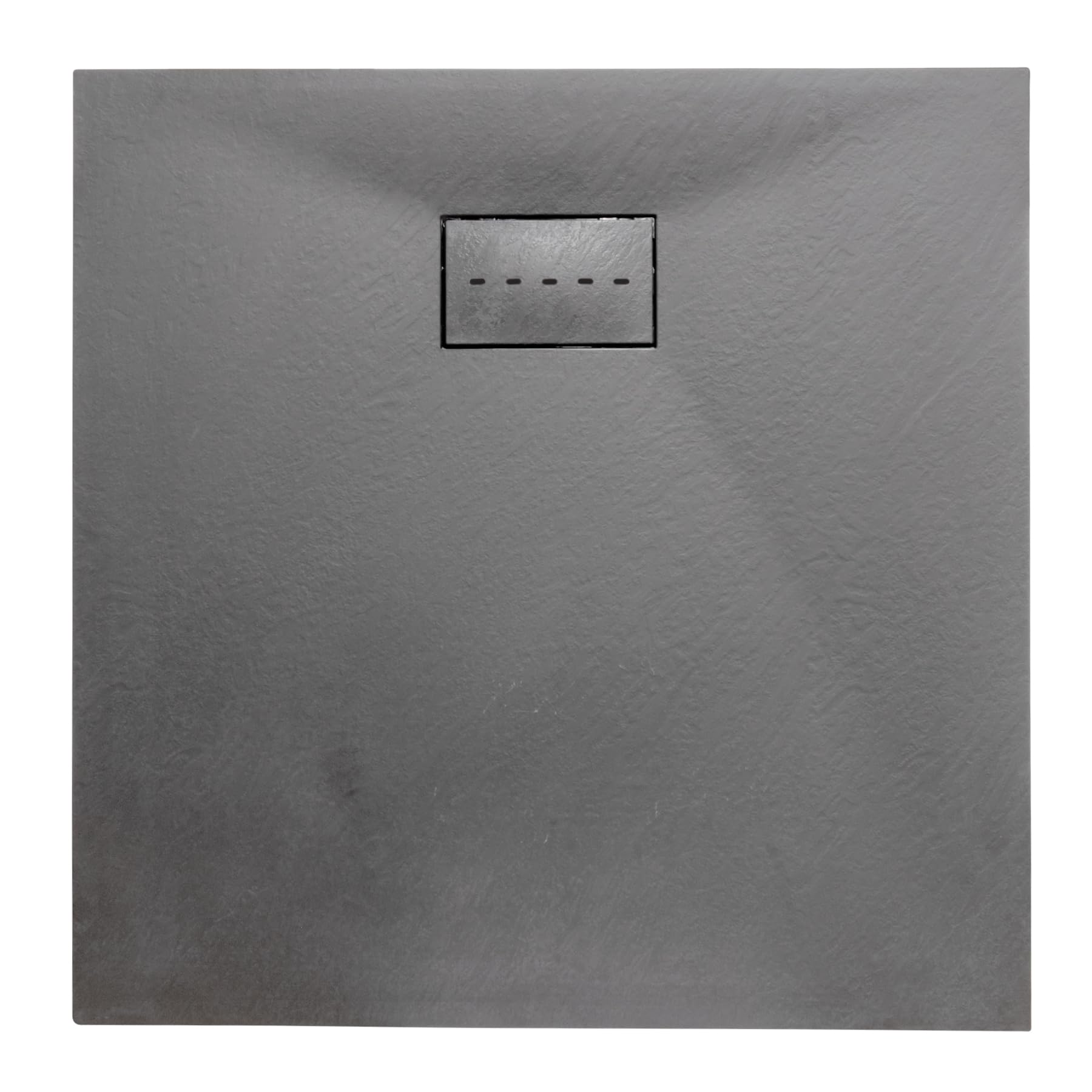 Thermopanel Grey Smc Dark Shower Trays Base Slate Stone Effect Textured Non Slip With Smc Holes Cover - 800 X 800Mm