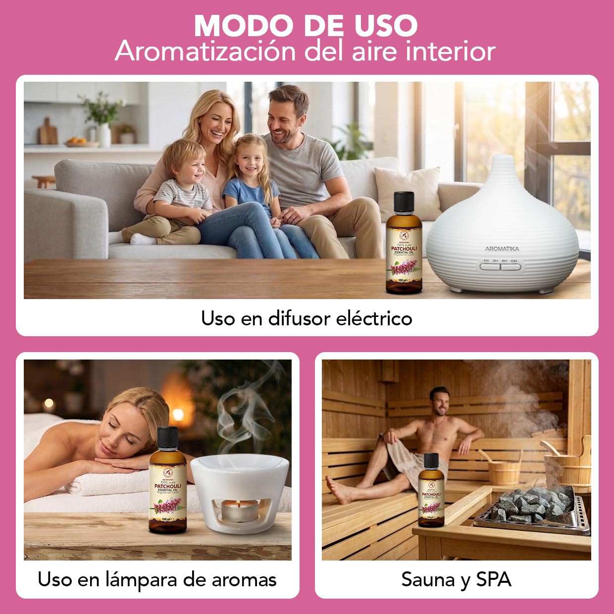 Aceite Esencial de Pachulí 50 ml - Pogostemon Cablin - Natural y Puro - Aceites Esenciales para Difusores - Fragancias para el Hogar - Jabones y Velas - Sauna - Aroma Duradero - Aromaterapia