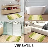Vista 100 de OLANLY Juego de 2 alfombras de baño de 2 piezas, alfombras de baño de microfibra suave y absorbente y alfombra de inodoro con contorno