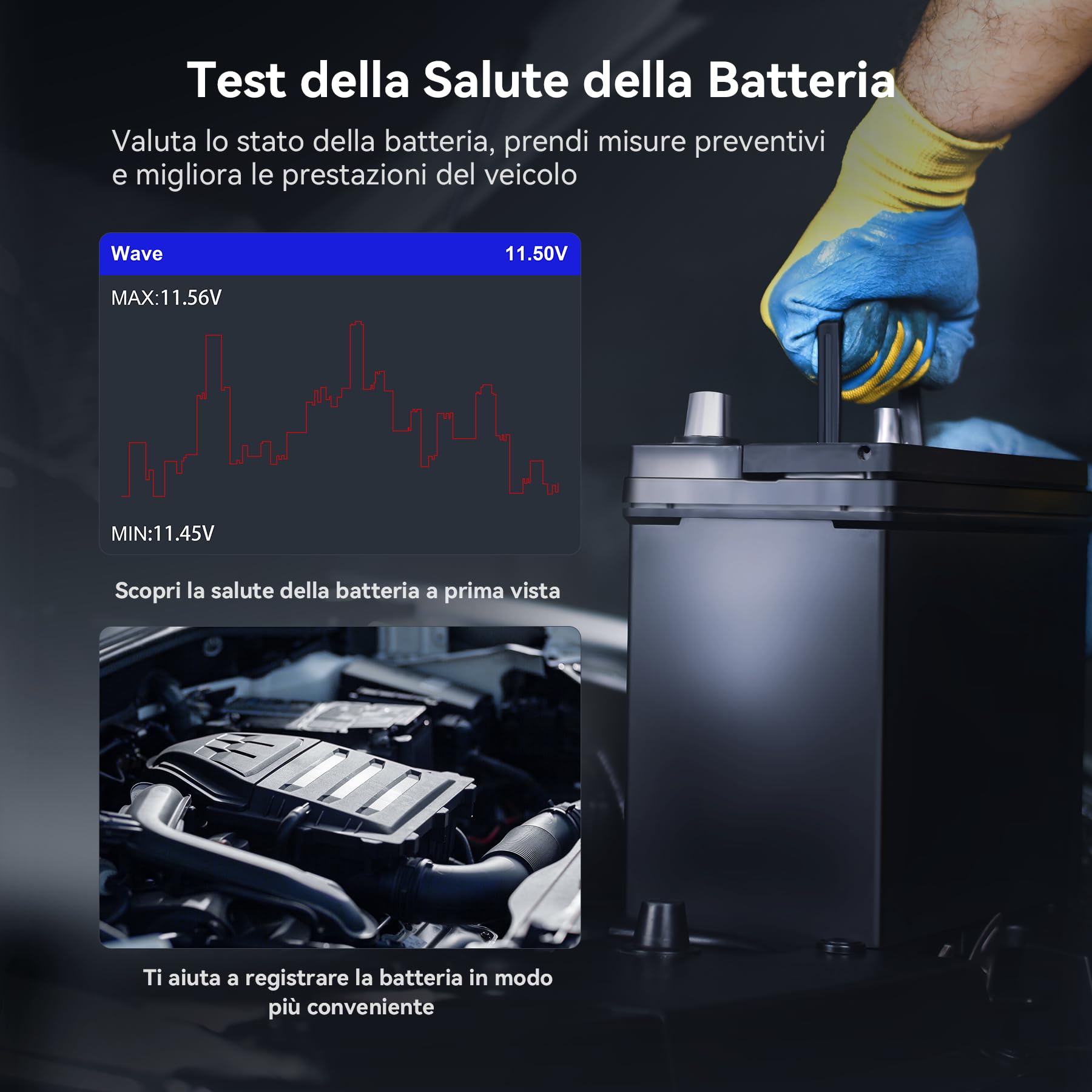iCarsoft LR V2.0 OBD2 Auto Diagnostica per Land Rover/Jaguar, Diagnosi Auto in Italiano per Tutti i Sistemi, 9 Funzioni di Ripristino, Olio/EPB/BMS/ETC/SAS/INJ/TPMS/DP-F/ABS, Aggiornamento a Vita