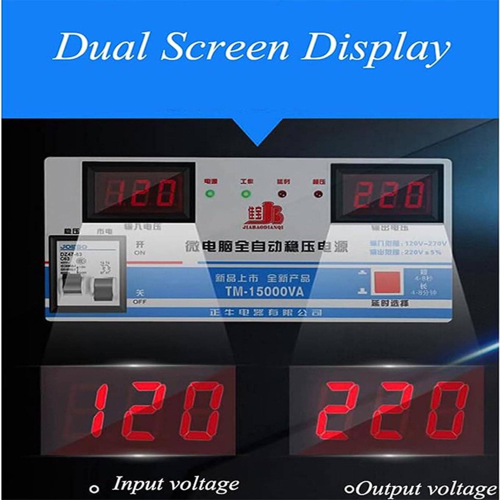 Estabilizador De TensióN AutomáTico, Estabilizador De TensióN MonofáSico DoméStico De Alta PrecisióN De 220 V, Estabilizador De Ca MonofáSico para Computadora, Refrigerador, TV,15000W