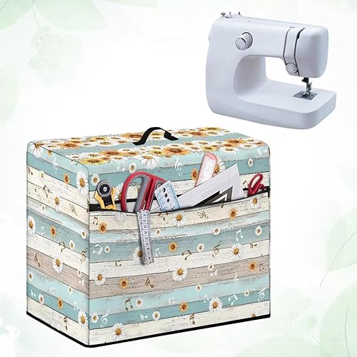 Miniatura 116 de Funda para máquina de coser de mariposas y flores con prácticos bolsillos, funda protectora con asa, para la mayoría de máquinas de coser estándar