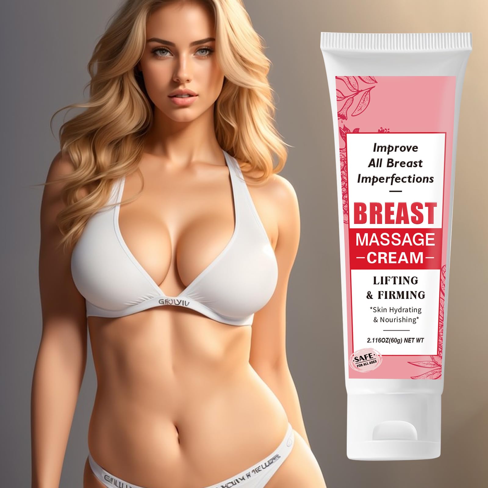 12 Crème d'amélioration de la Poitrine, 60g Crème Augmentante et Hydratante pour la Poitrine, Crème Raffermissante Et Lifting Pour Les Seins Crème De Massage Du Sein Crème