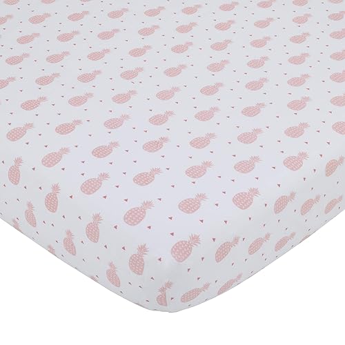 Miniatura 3 de Nojo Tropical Flamingo - Juego de ropa de cama para cuna de bebé, 100% algodón, 4 piezas, edredón bordado, sábana bajera, volantes para polvo y