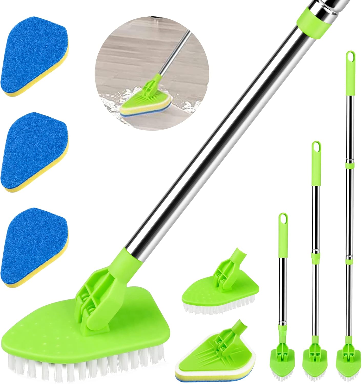 Swahan Long Handled Scrubbing Brush, 3 In 1 Shower Cleaning Tools ...