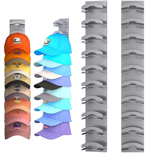Hat Organizer for Baseball Caps 2Pack, Hat Rack for Wall