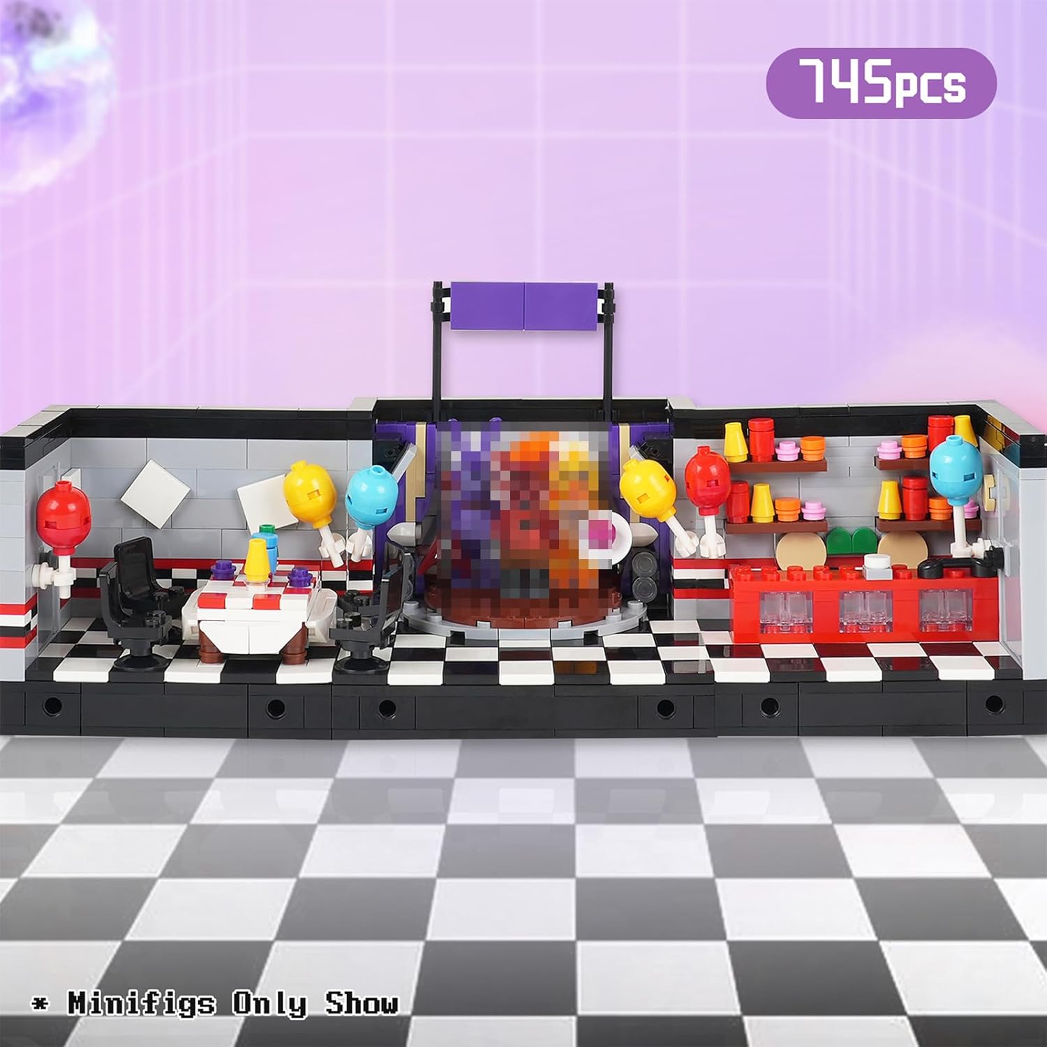 Five Nights Stage Building Blocks Toys,Classic Horror Game Building Set,Halloween Birthday Gifts for Boys and Girls(745pcs)