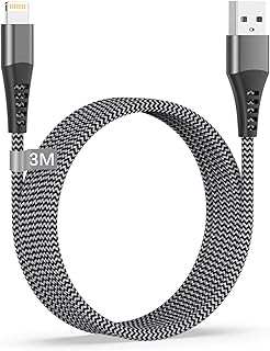 iPhone Charger Cable 3M Fast Charge, USB Lightning Cable 3M Long iPhone Lightning Charger Cable [MFi Certified], Nylon iPhone Cable Fast Charging Lead Wire for iPhone 14 13 12 11 XS XR X 8 7 6 SE iPad