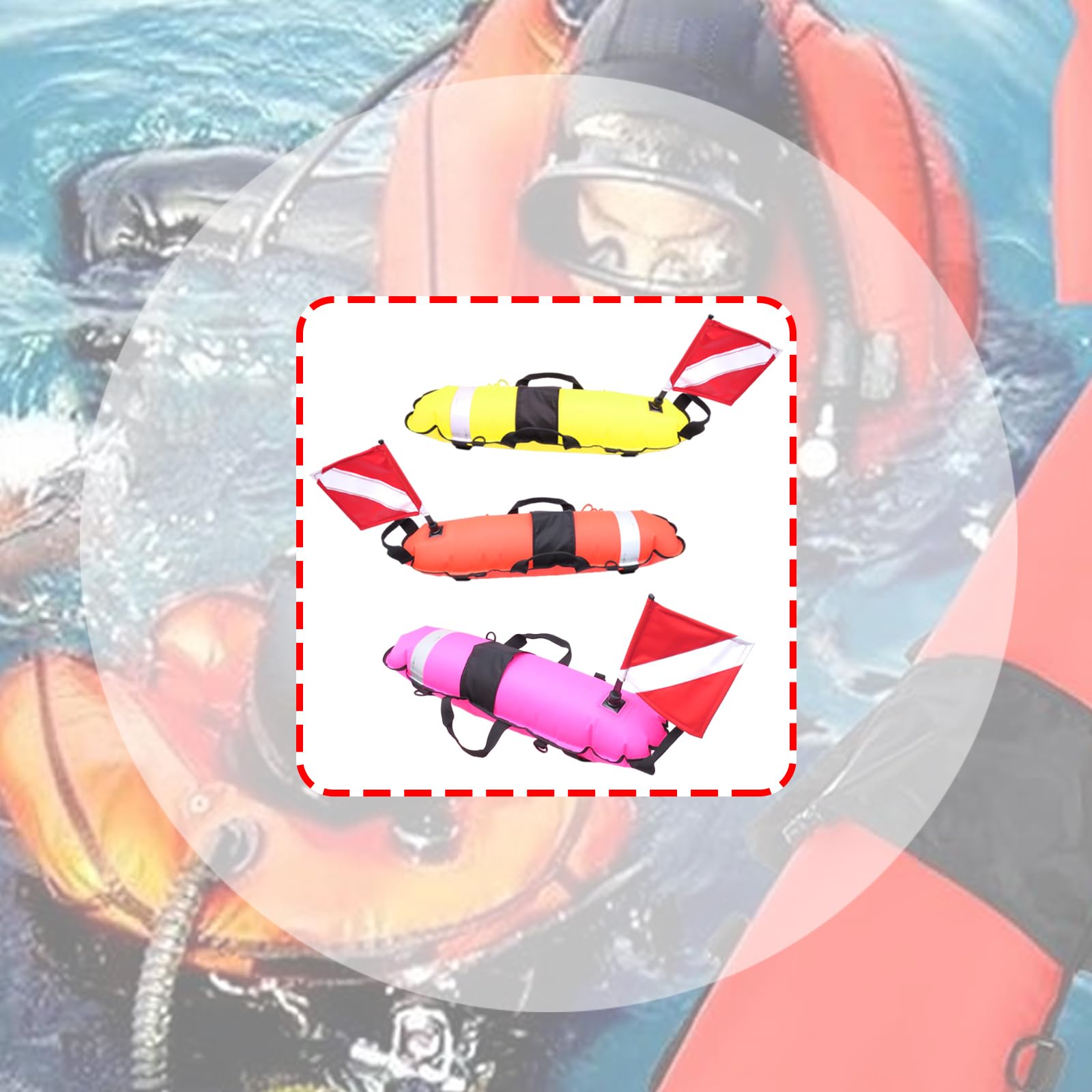 Boyas de señalización para buceo con cinchas, flotadores para superficies de buceo, flotadores para buceo libre, buceadores en superficies de seguridad