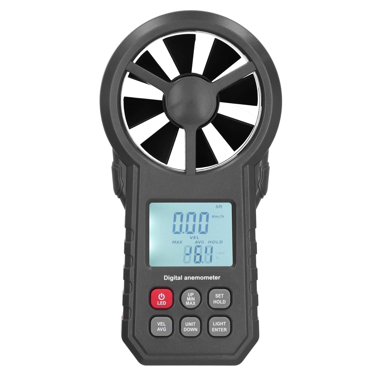 Misuratore di velocità del Aria con connessione Bluetooth e USB, misura 0-30 m/s, anemometro digitale portatile per la misurazione del volume dell'aria e della