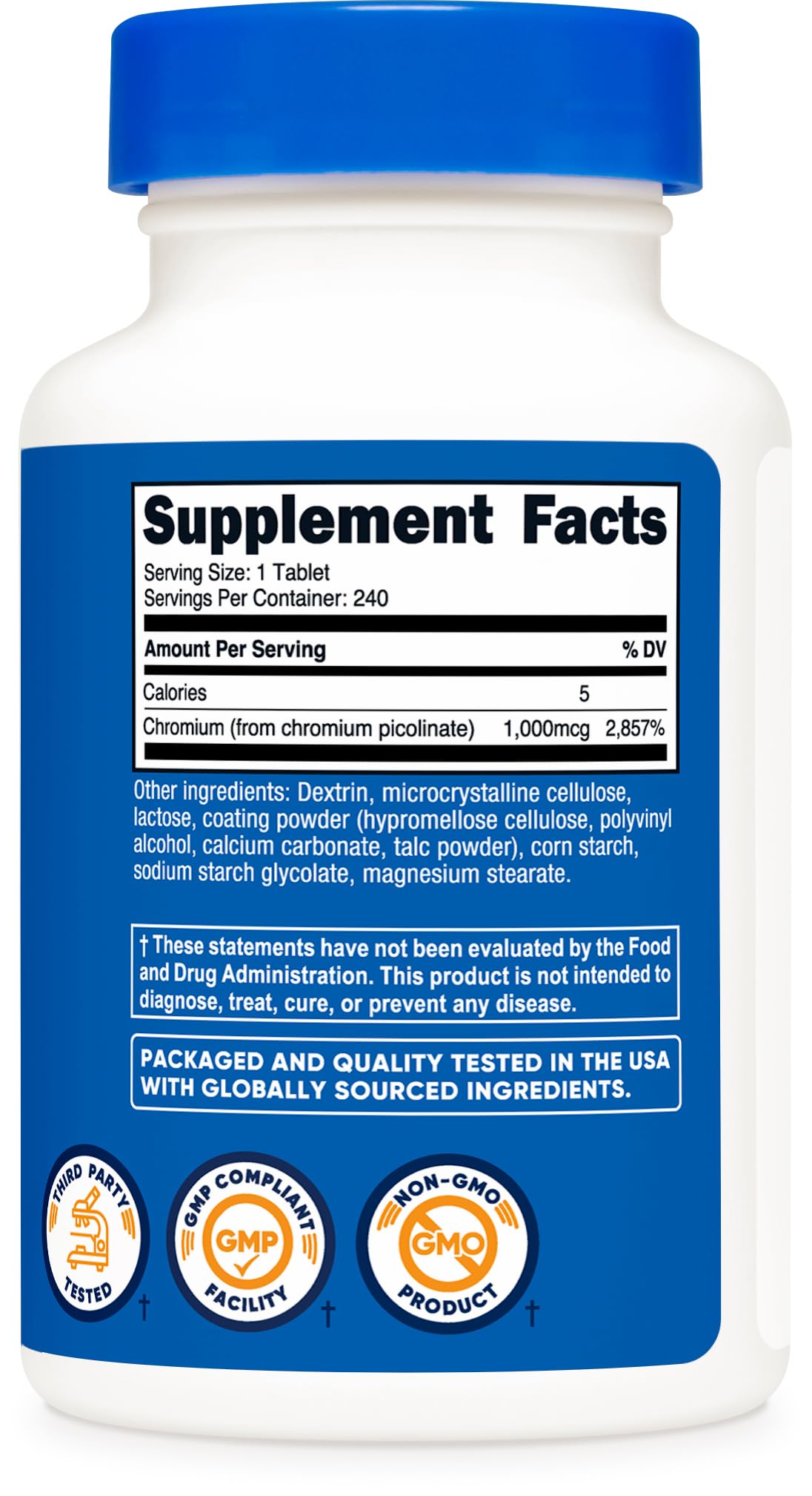 Nutricost Chromium (1000mcg) 240 Tablets - Gluten Free, GMO-Free — Amazon image 5