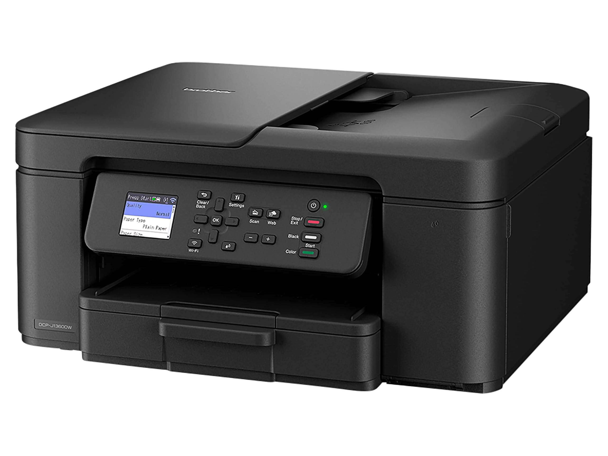 Brother DCPJ1360DW Multifunzione Inkjet a Colori 16 ipm Display 4.5 cm Cassetto 150 fogli ADF 20 fogli WiFi USB Stampa Scan Mobile