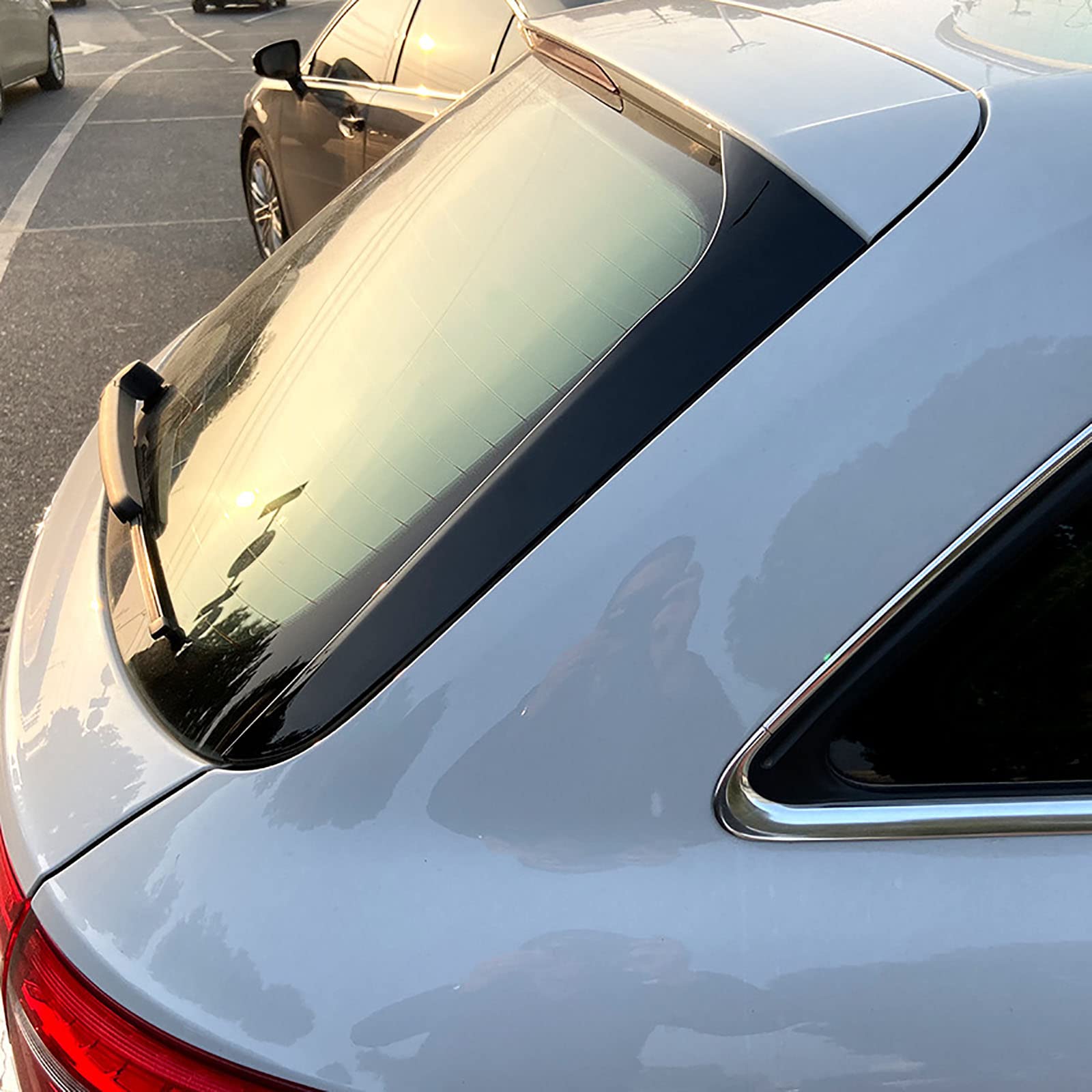 2 Pezzi compatibili per Audi A4 B8 Wagon Avant Allroad 2009-2016, Kit Corpo Spoiler Ala Spoiler Laterale lunotto Posteriore Accessori Tuning ABS Nero