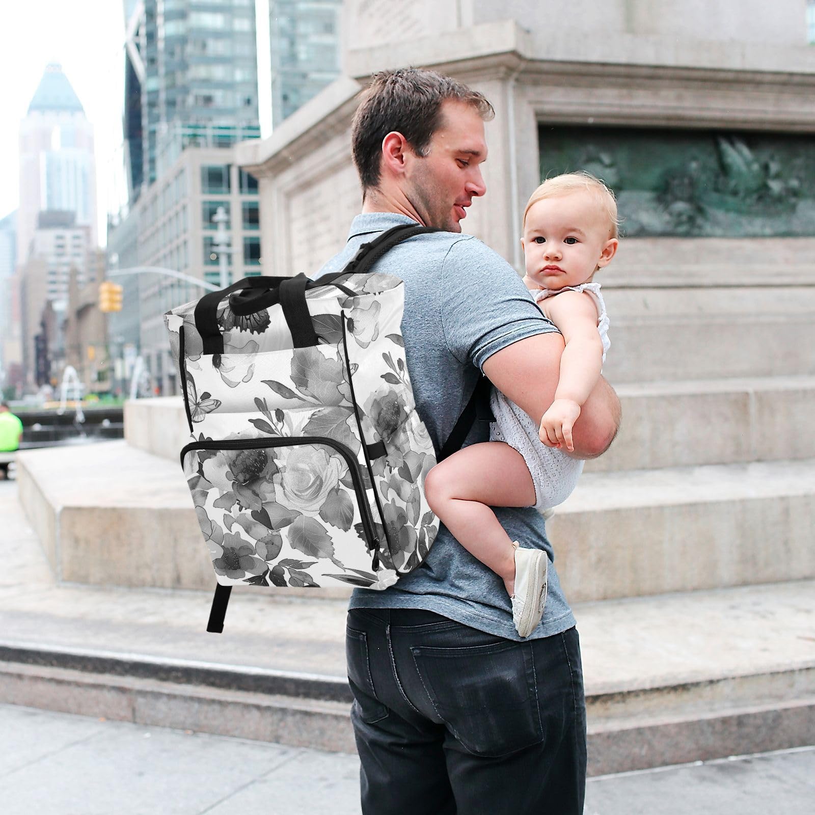 Bolsas de pañales para bebés, niñas y niños, mariposas blancas y negras