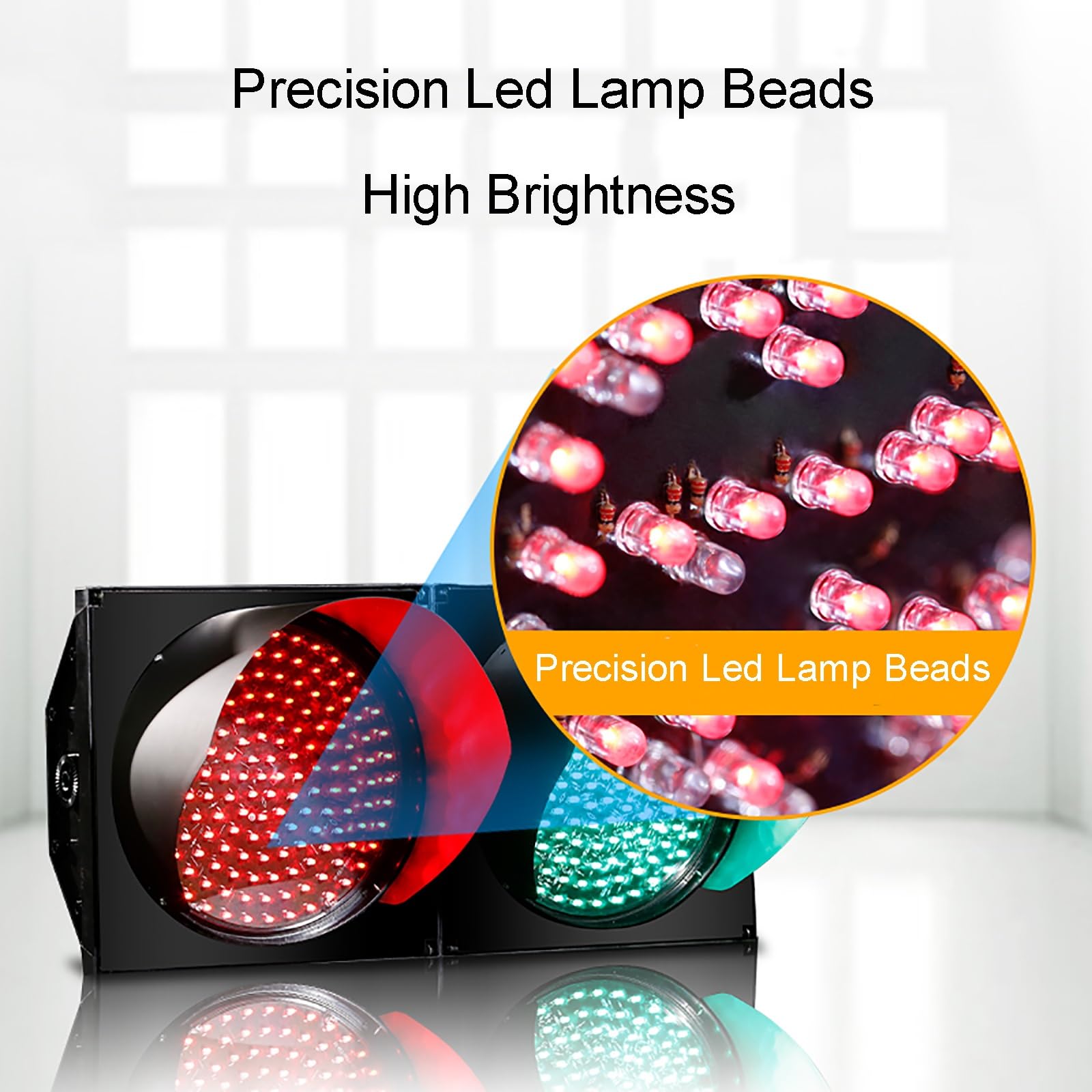 100 mm / 4in Ampel, industrielles LED-Signal, rot/grün, Stop-and-Go-Gehäuse, wasserdicht, IP65, LED-Spinnennetz-Linse, Warnleuchte (Größe: 24 V)