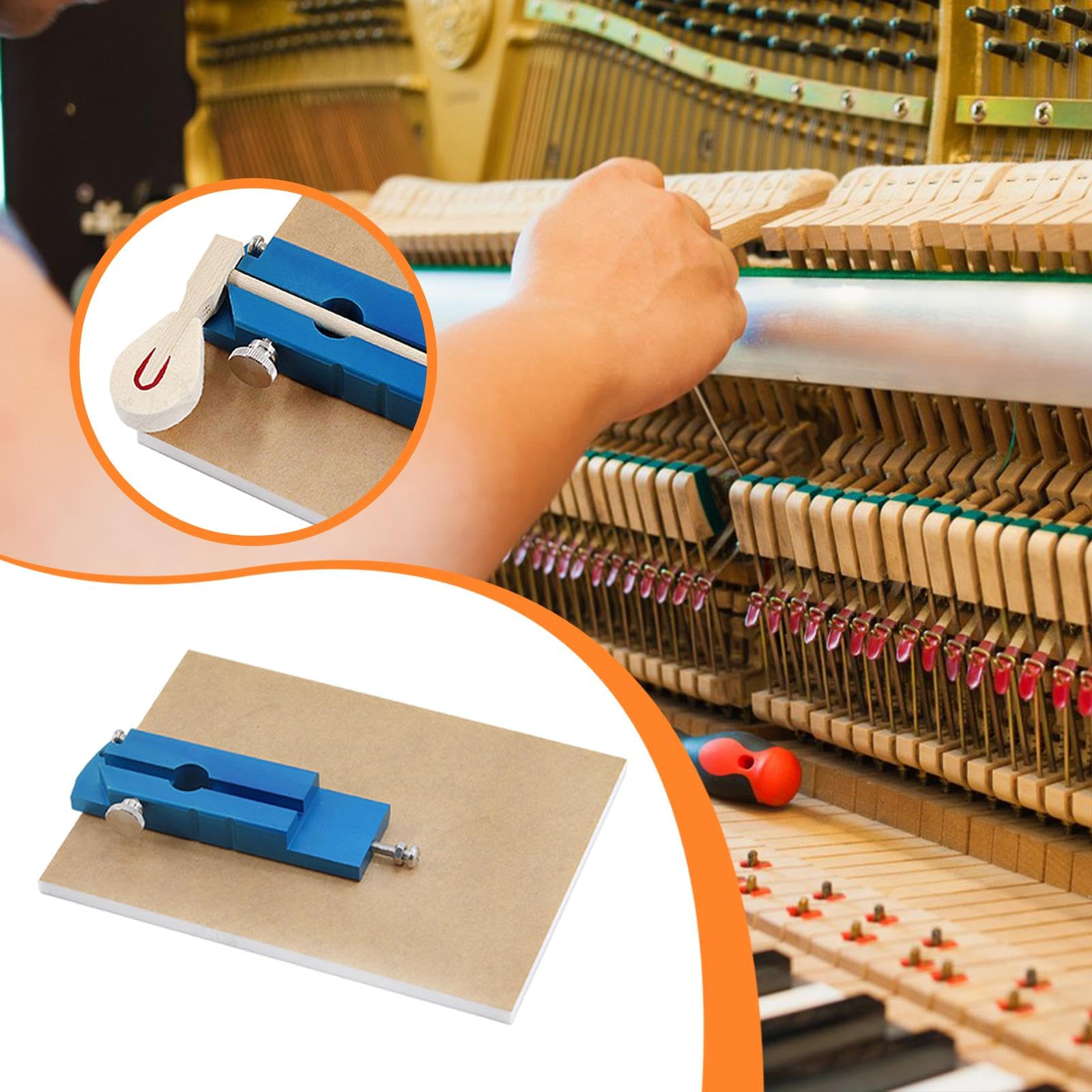 F Fityle Strumento per accordare il pianoforte, martello per modellare la lega professionale per liutai, musicisti, regolazione stabile, aggiornamento,