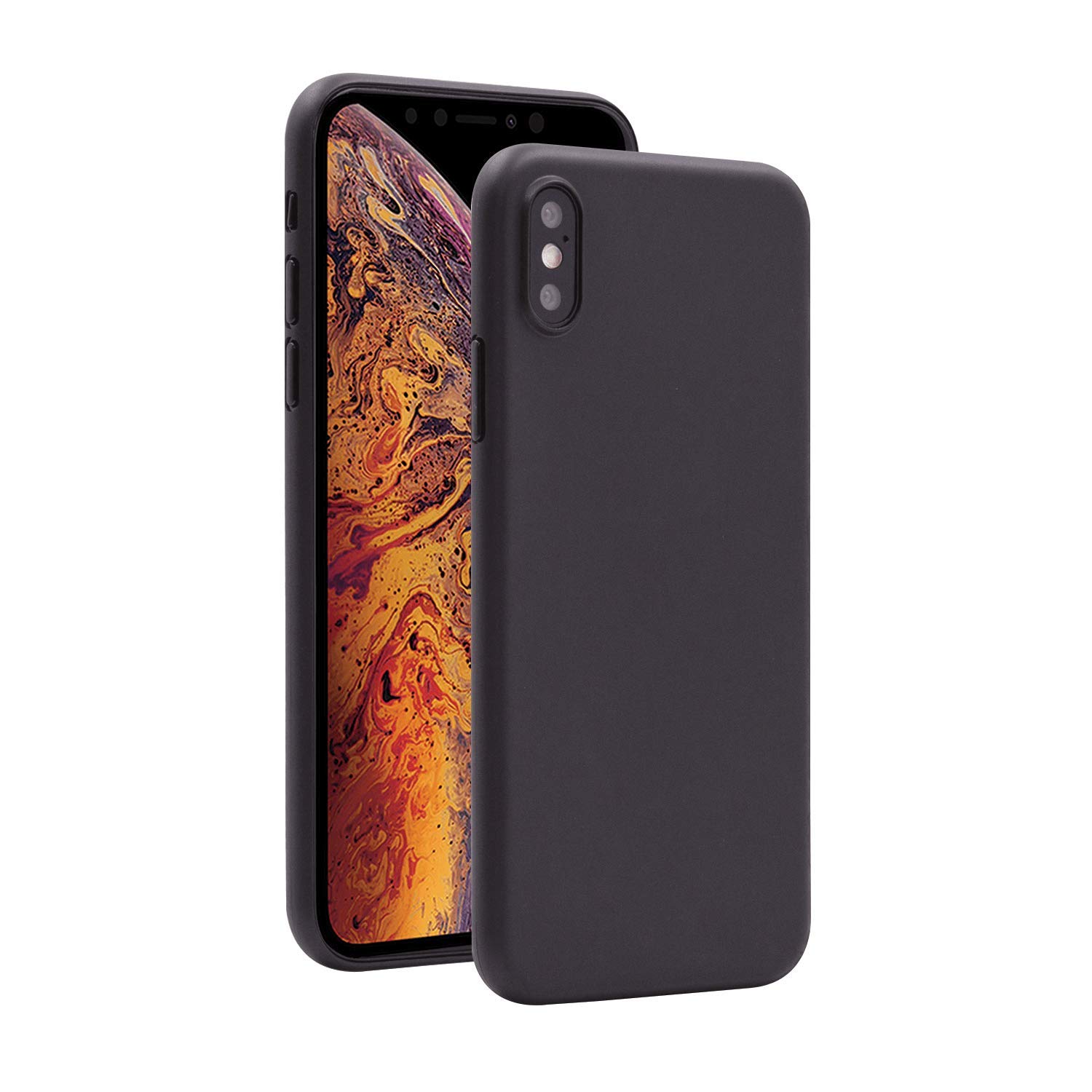 Deulec Ultra Thin Case Matt Finish Light Weight Slim Design - for iPhone Xs (Onyx Black)