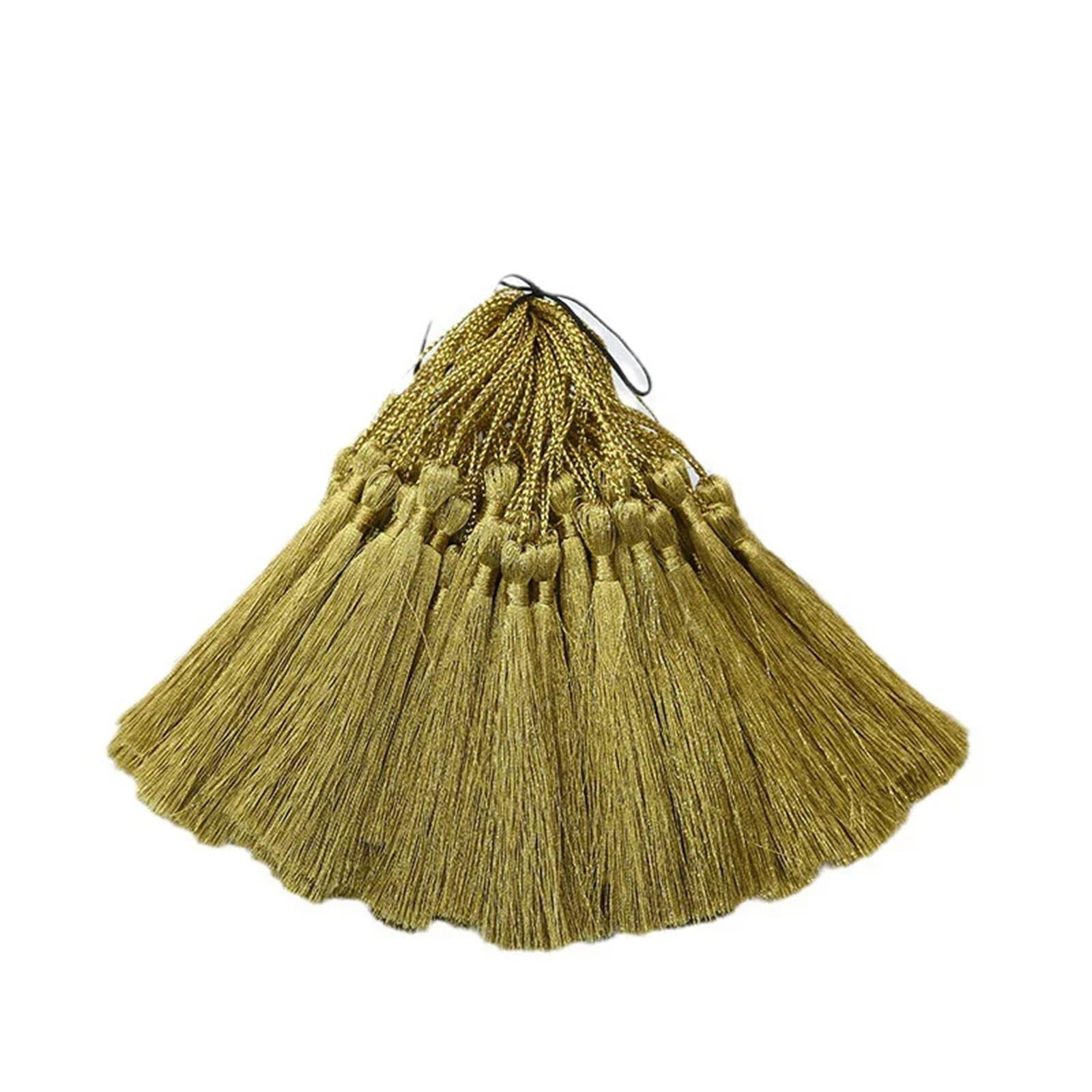 Handgefertigte Quasten, 20/50 Stück Quasten Dekoration 8 cm DIY Handwerk Schmuck Kissen Lesezeichen Quaste Anhänger(Silver,50pcs)