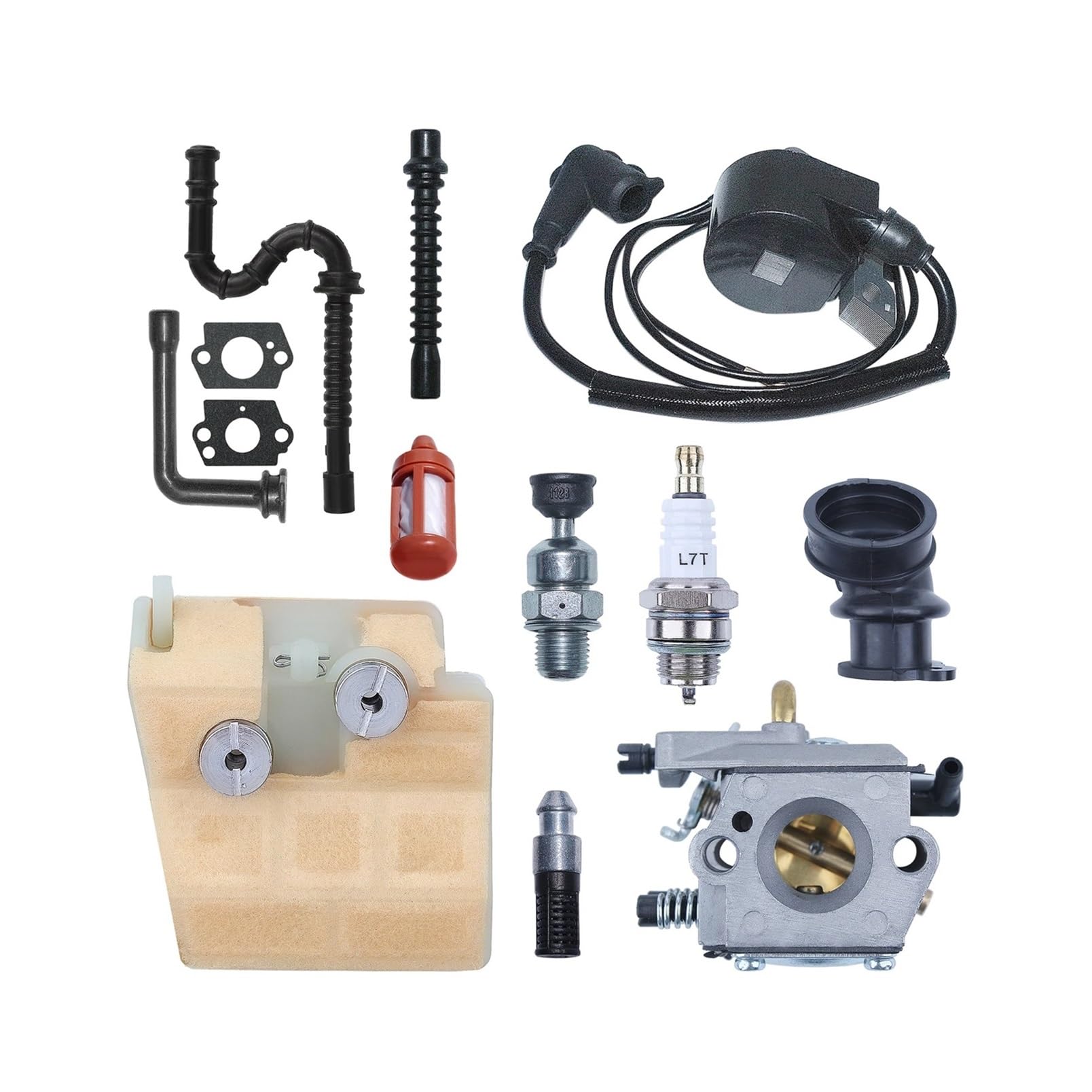 Accesorios para cortacésped Bujía de Bobina de Encendido de carburador for S-ihl MS260 026 MS240 024 Kit de línea de Impulso de Filtro de Combustible y Aire