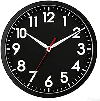 Vista 10 de AKCISOT Reloj de pared para baño de 10 pulgadas, relojes de pared analógicos pequeños que funcionan con pilas, silenciosos y sin tictac