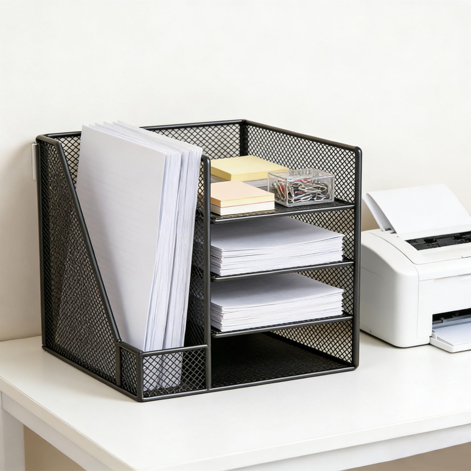 Schreibtisch Organizer mit Aktenhaltern, 4 Ebenen, Papier Briefablage, Organizer, Netze, Desktop Aktenorganisation, Bürobedarf, Papier Briefablage