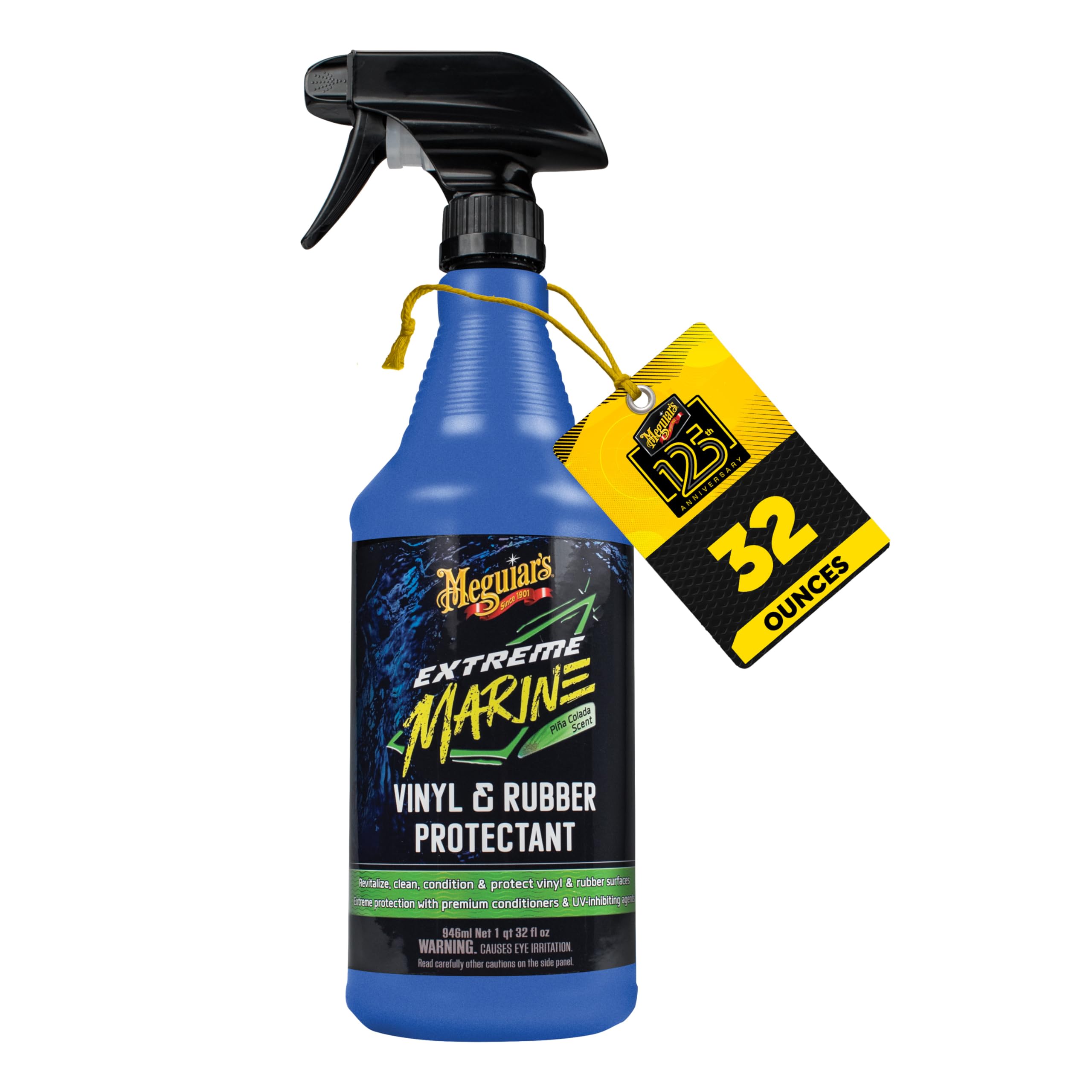 Meguiar's Extreme Marine Vinyl & Rubber Protectant M180132, 32 Oz Spray—Uv Protectant For Boat Owners & Rv Users; Use On Marine/Rv Vinyl And Rubber To Help Prevent Fading And Drying