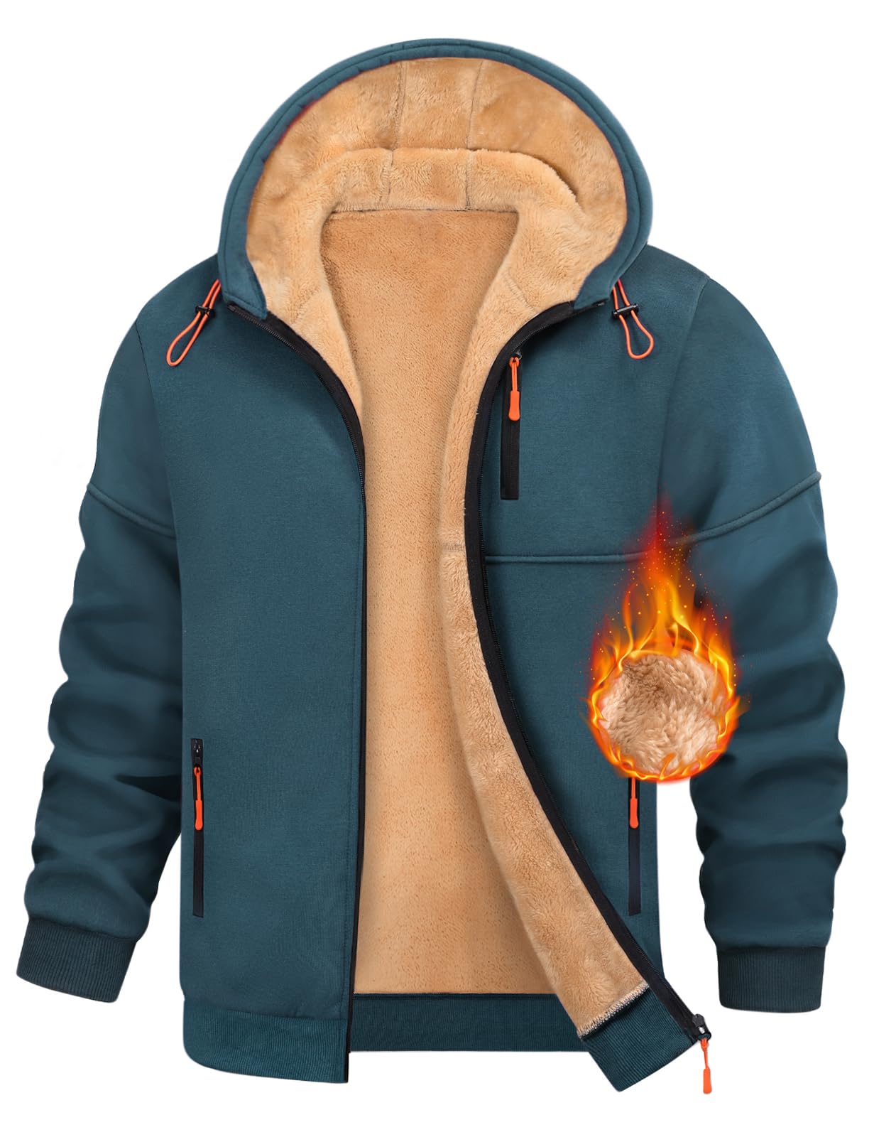 Sudaderas Hombres Invierno Forro Polar de Sudadera Cremallera Mantente Caliente Hoodie Chaqueta de Invierno para Hombre Sweatshirt