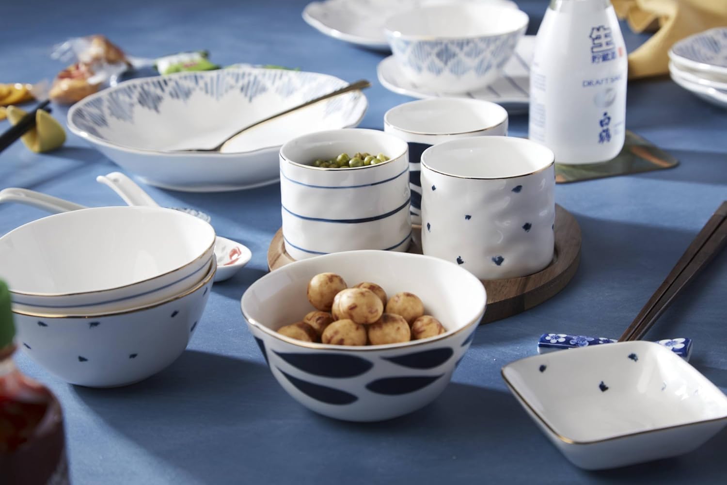 Lenox Blue Bay 4-Piece Stacking Dip Bowl Set, 0.95 LB