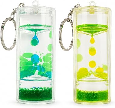 2pcs Key Chain Oil Timer Pendant for Men Women Oil Timer Hourglass Liquid Water Oil Clock Toy Key Ring Small Oil Motion Play Timer Oil Picture Decor Motion Gadget #6