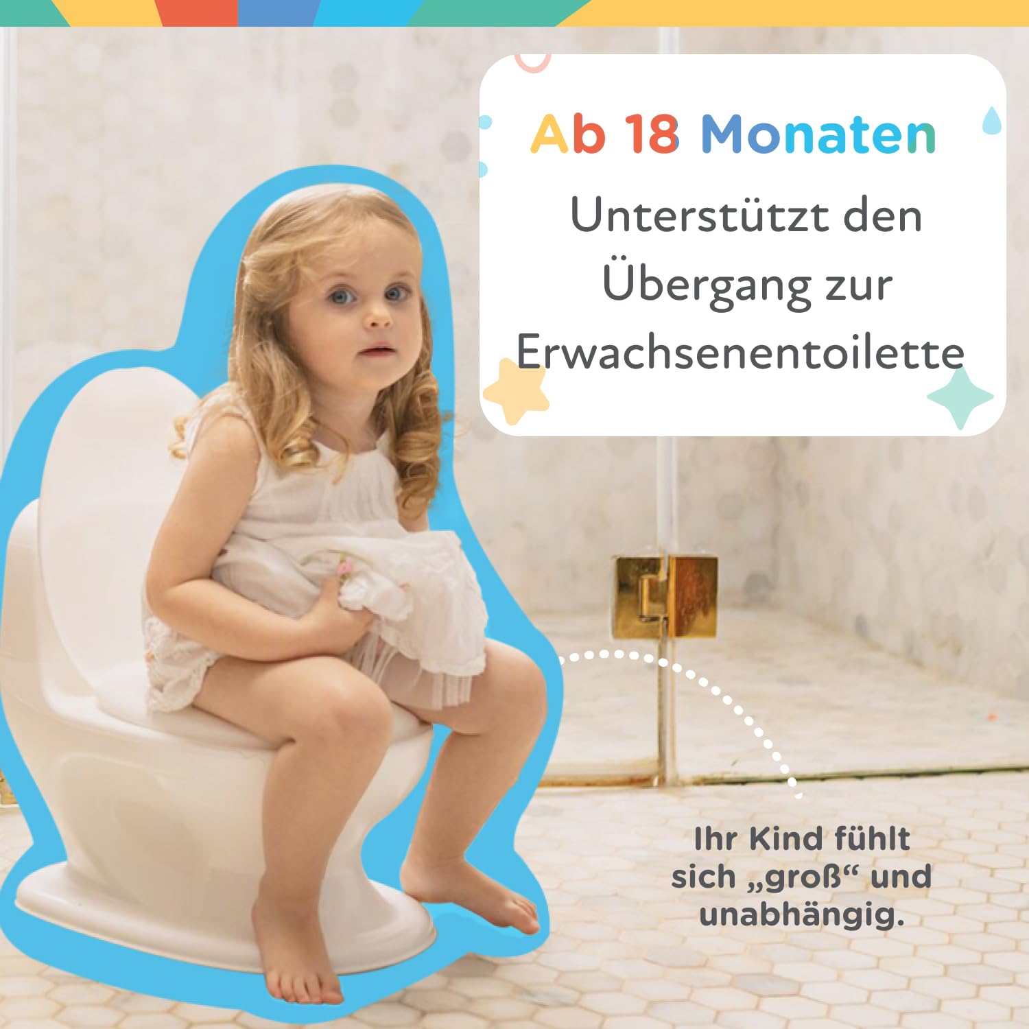 Nuby - My Real Potty - Baby-Töpfchen für Töpfchentraining – Töpfchen für Kinder mit Spülgeräusch & Batterien Inklusive – Kindertoilette ab 18 Monaten – Realistisches Baby WC Zum Üben – Weiss