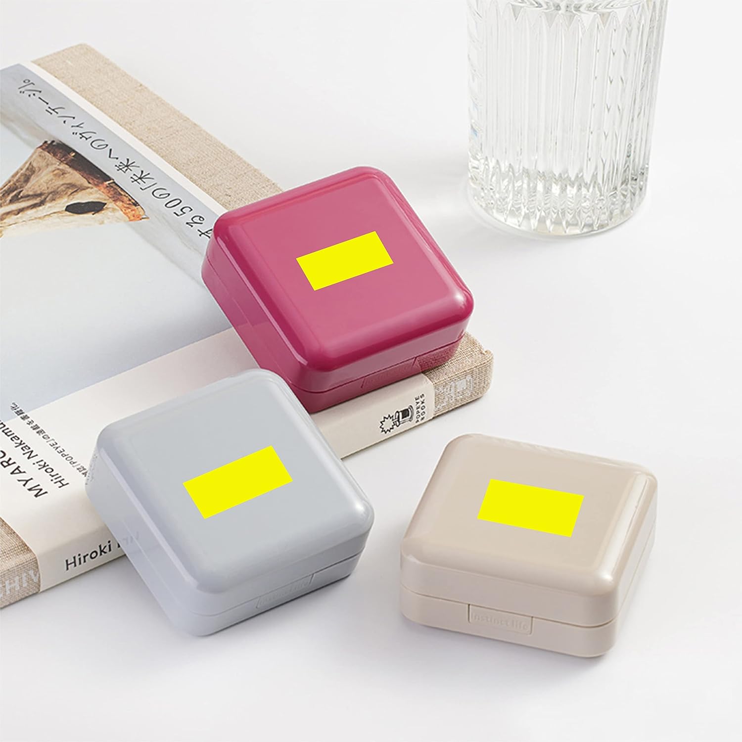 PARLAIM Rectangle Labels Rolls Color Code Sticker 1.57 inch x 0.75 inch, 500 per Roll Label Dispenser Box,Stickers for Home Office (Fluorescent Yellow) : Office Products