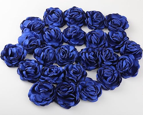 Miniatura 7 de LMMWBM 12 rosas de satén para manualidades, ramo de novia, ramillete de solapa, alfiler de tela, flores artificiales, adornos para embalaje de