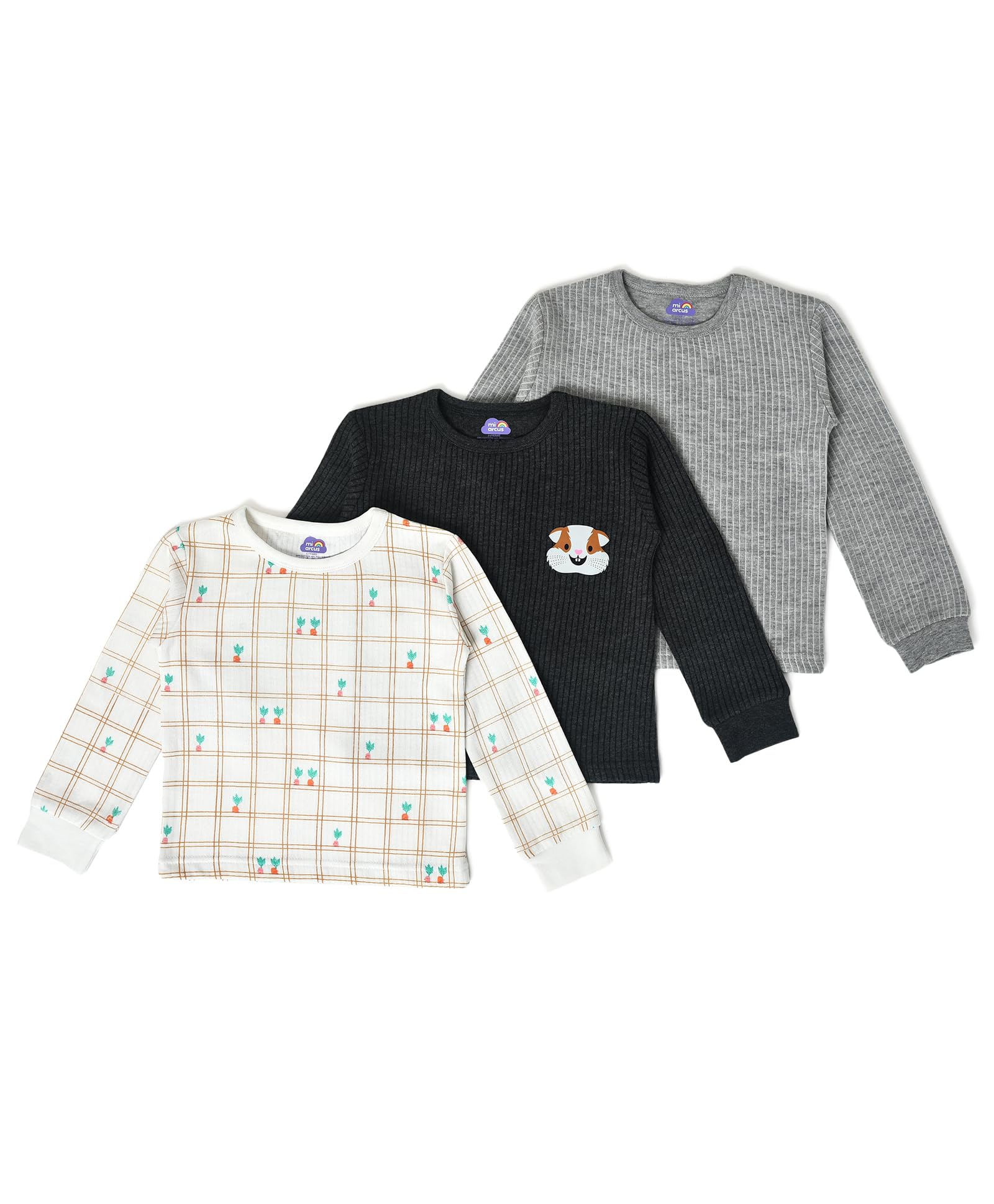 Mi Arcus Printed Cotton Thermal Top for Baby Girls Boys Kids Infants Toddlers Pack of 3-image-46